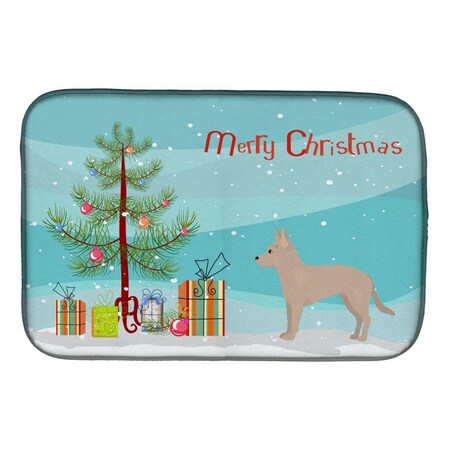 Carolines Treasures Tan Jackhuahua Christmas Tree Dish Drying Mat CK3842DDM